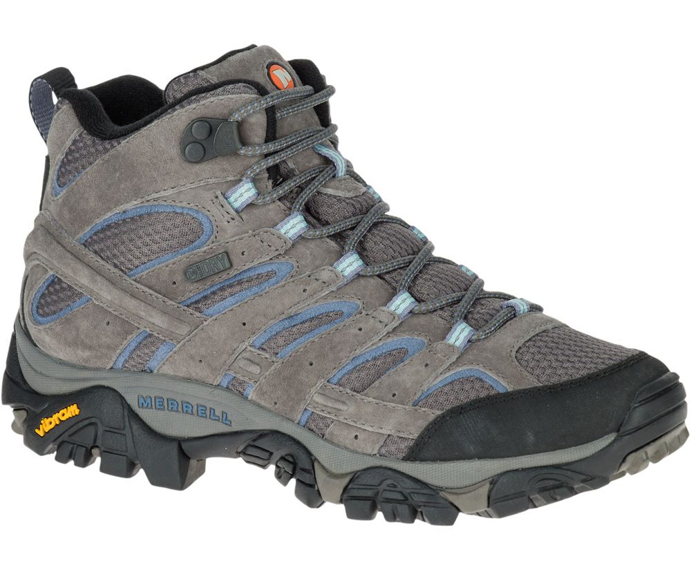 Merrell Støvler Dame - Moab 2 Mid Waterproof Wide Width - Grå - JVF691570